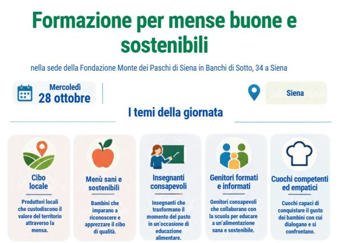 Asciano, il Comune aderisce a Sostenibilmense per una ristorazione sana e sostenibile